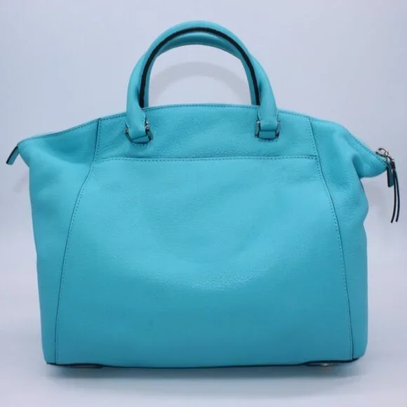 Michael Kors Bowling Shoulder Bag Purse Logo Small Pebble Leather Satchel - Picture 7 of 14